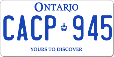 ON license plate CACP945