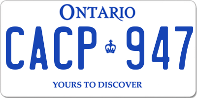 ON license plate CACP947