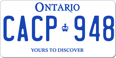 ON license plate CACP948