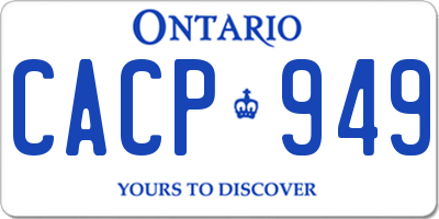 ON license plate CACP949