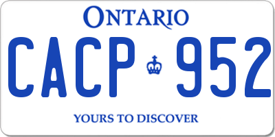 ON license plate CACP952