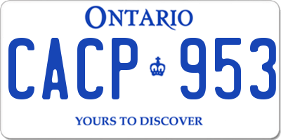 ON license plate CACP953