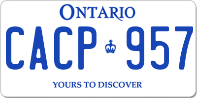 ON license plate CACP957