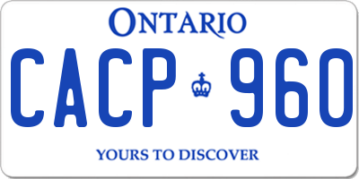 ON license plate CACP960