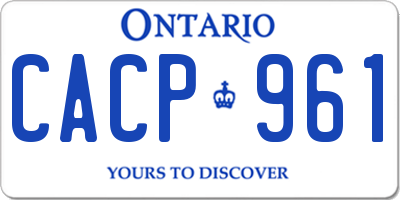 ON license plate CACP961