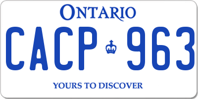 ON license plate CACP963