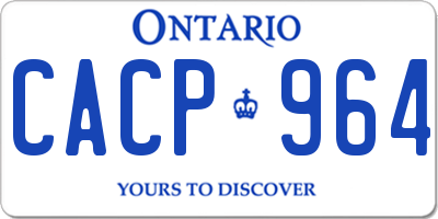 ON license plate CACP964