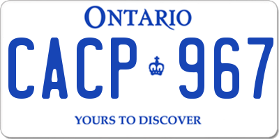 ON license plate CACP967