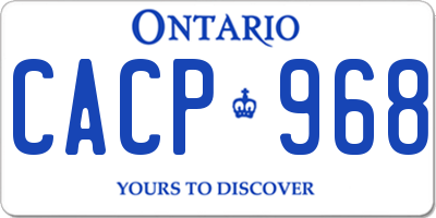 ON license plate CACP968