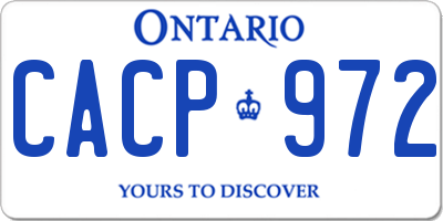 ON license plate CACP972