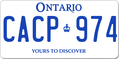 ON license plate CACP974