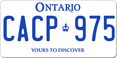 ON license plate CACP975