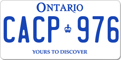 ON license plate CACP976