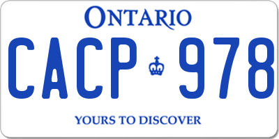 ON license plate CACP978