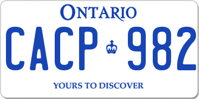 ON license plate CACP982