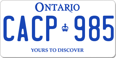 ON license plate CACP985