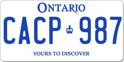 ON license plate CACP987