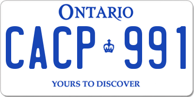 ON license plate CACP991