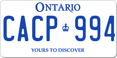 ON license plate CACP994