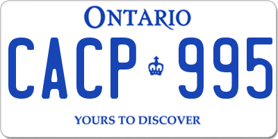 ON license plate CACP995