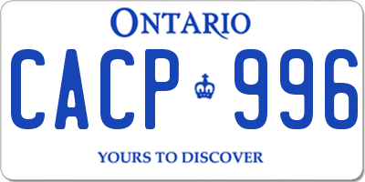 ON license plate CACP996