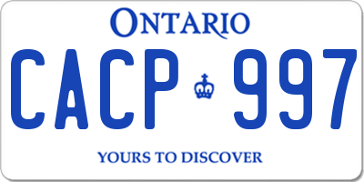 ON license plate CACP997