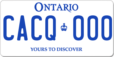 ON license plate CACQ000