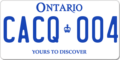 ON license plate CACQ004