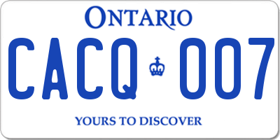 ON license plate CACQ007