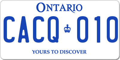 ON license plate CACQ010