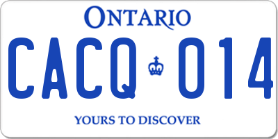 ON license plate CACQ014