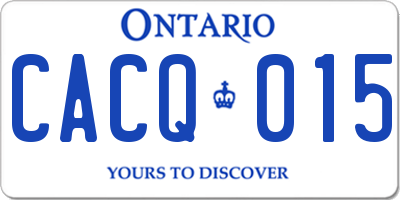 ON license plate CACQ015