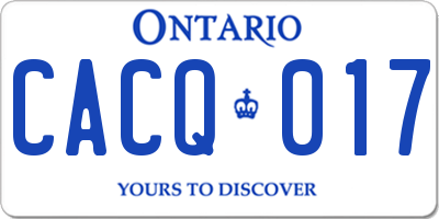 ON license plate CACQ017