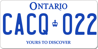 ON license plate CACQ022