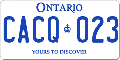 ON license plate CACQ023