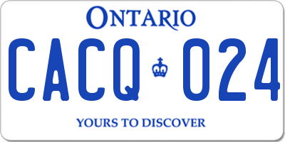 ON license plate CACQ024