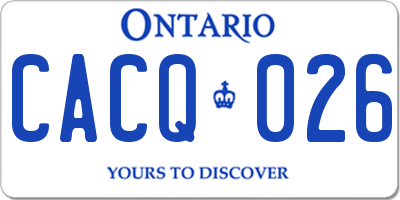 ON license plate CACQ026