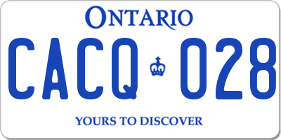 ON license plate CACQ028