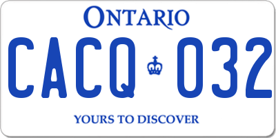 ON license plate CACQ032