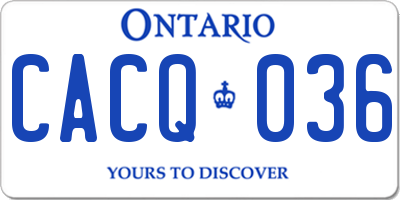 ON license plate CACQ036