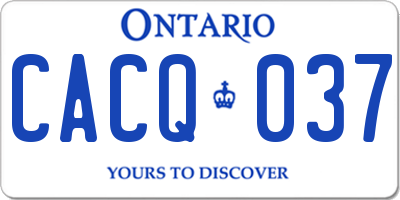 ON license plate CACQ037