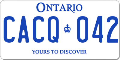 ON license plate CACQ042