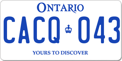 ON license plate CACQ043