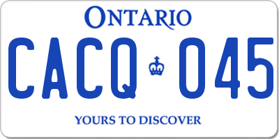 ON license plate CACQ045