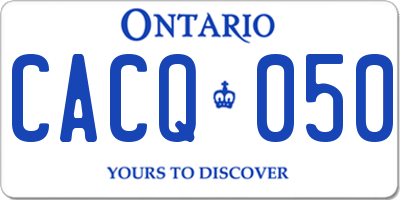 ON license plate CACQ050