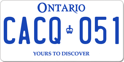 ON license plate CACQ051