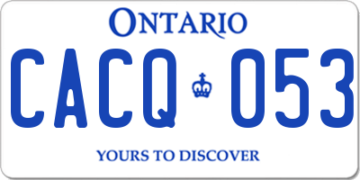 ON license plate CACQ053