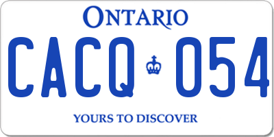 ON license plate CACQ054