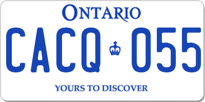 ON license plate CACQ055