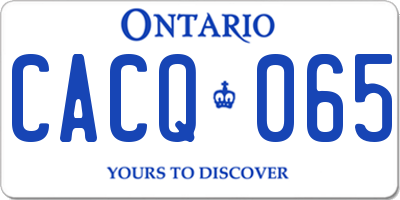 ON license plate CACQ065